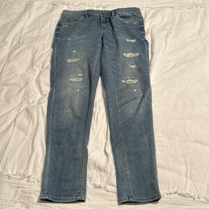 WHBM distressed jeans with chains accent